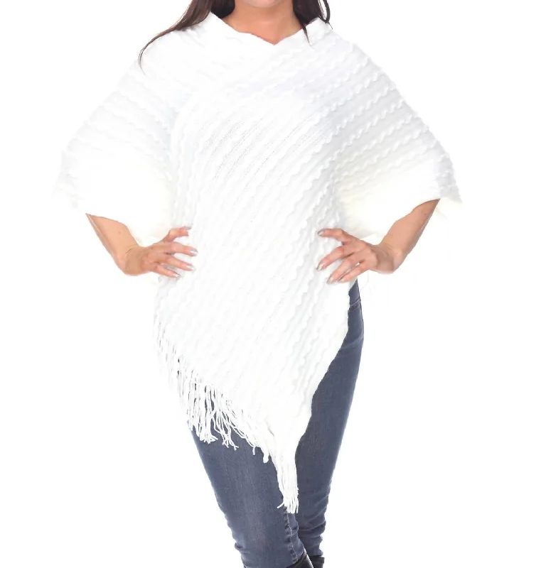 Must-Have Styles Melisandre Fringe Poncho In White