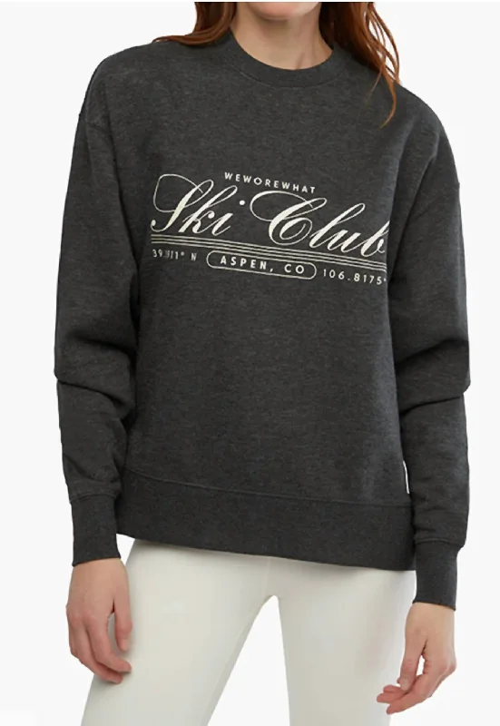 Break Fashion Norms Ski Club Sweatshirt In Grey