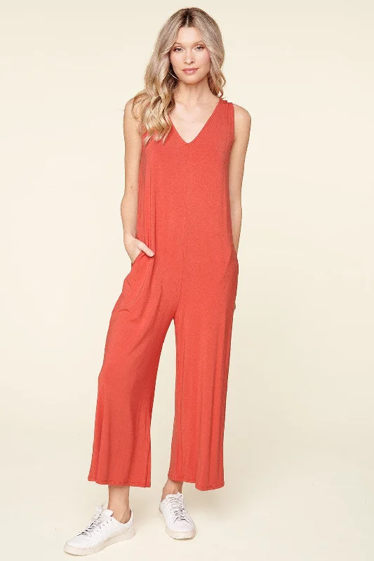 Must-Have Styles Mackenna Sleeveless Wide Leg Jersey Knit Jumpsuit