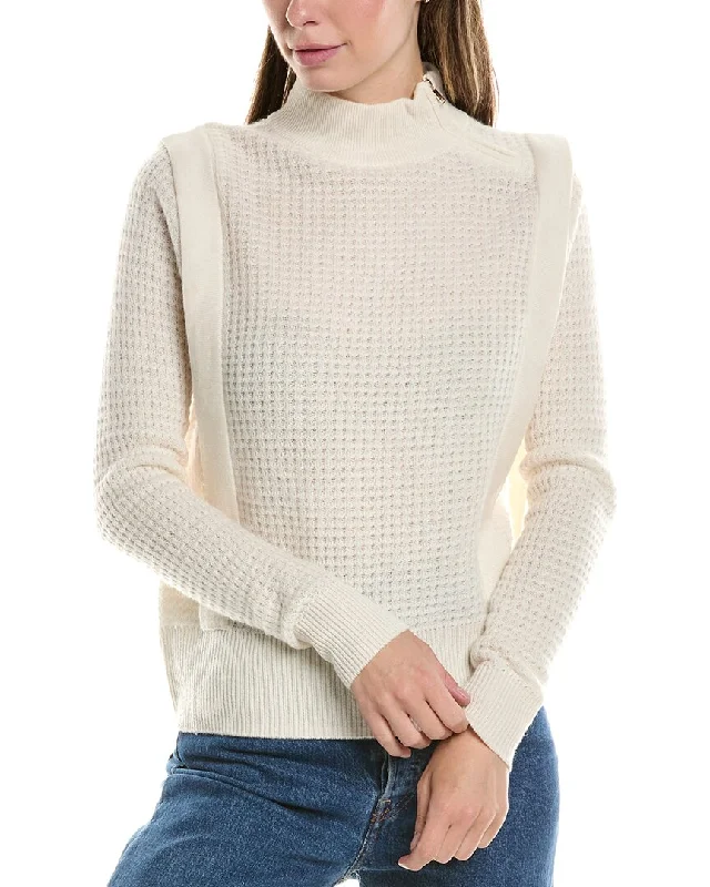 Street Style Fashion InCashmere Waffle Wool & Cashmere-Blend Sweater