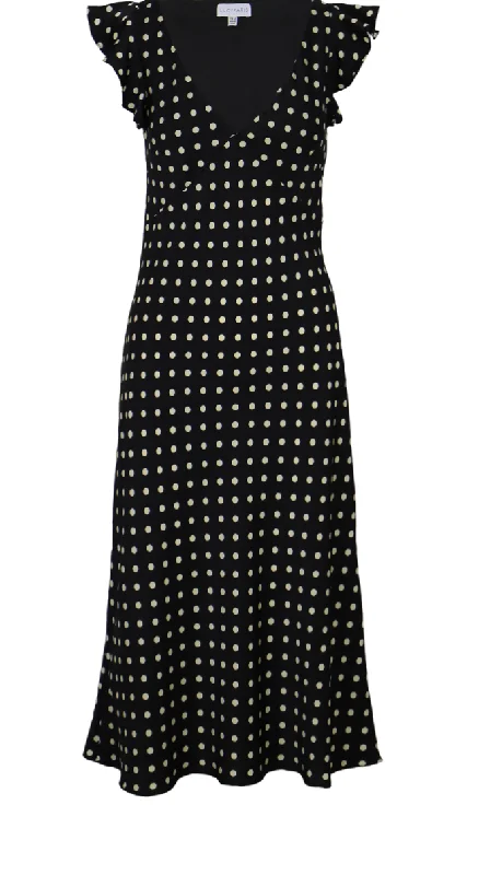 Modern Women's Fashion with Vintage Touches Black Polka Dot Dress by Lucy Paris