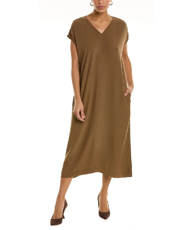 Elegant Women's Clothing Online EILEEN FISHER V-Neck Maxi Dress