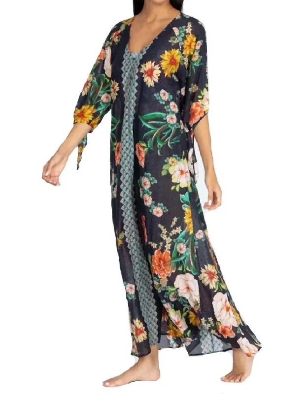 Huge Markdowns Floral Broder Long Dress in Multi