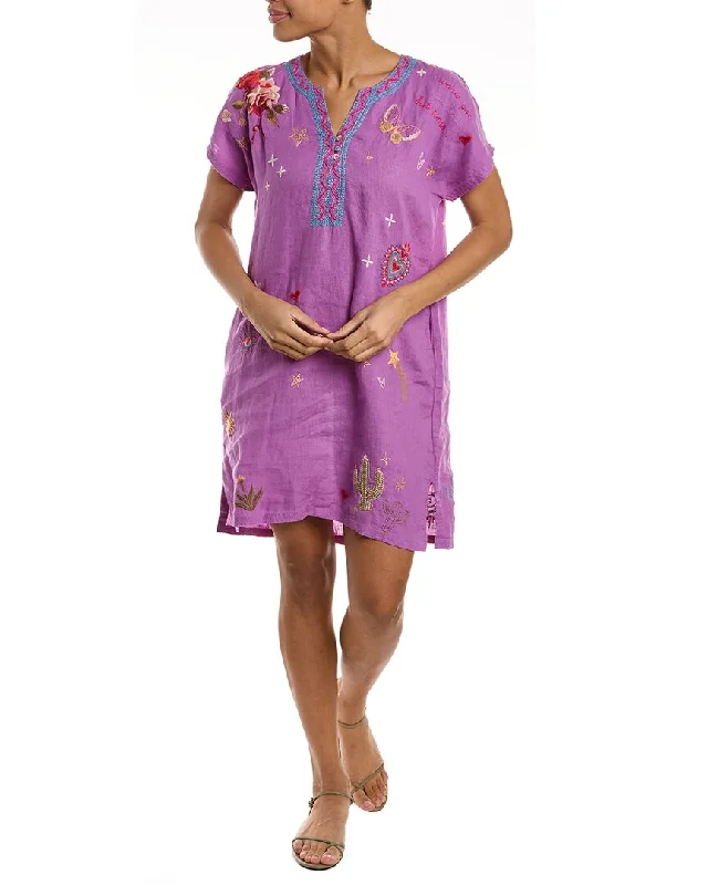 Women Clothes Johnny Was Monroe Linen Tunic Dress