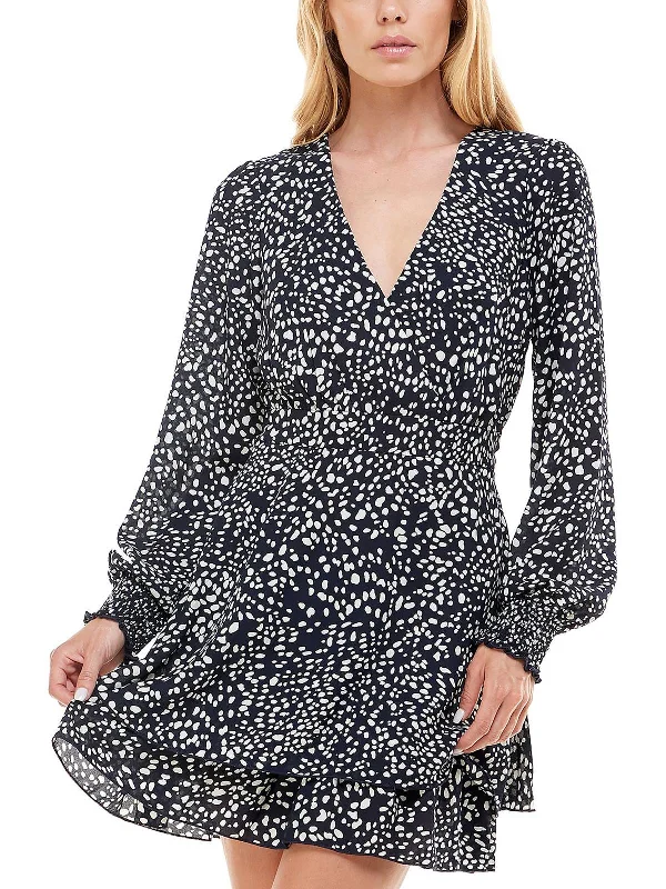 Flash Sale Now Juniors Womens Polka Dot Short Mini Dress