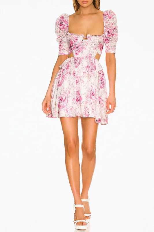 Women's Clothing for Every Occasion Lucia Cutout Satin Mini Dress in Pink Floral