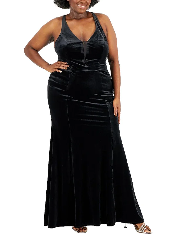 Crazy Price Slashing Plus Womens Velvet Prom Evening Dress