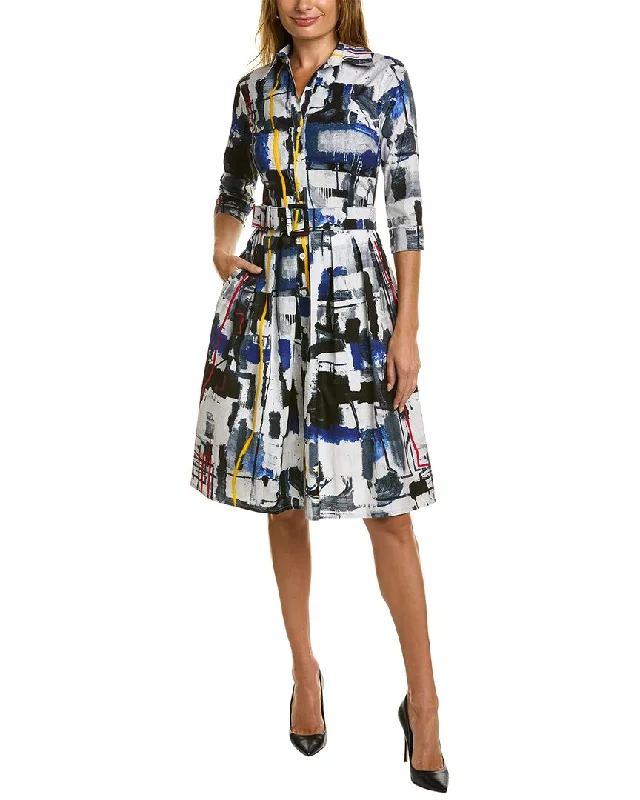 Dive Into Trendy Women's Fashion Samantha Sung Audrey 1 3/4-Sleeve Shirtdress