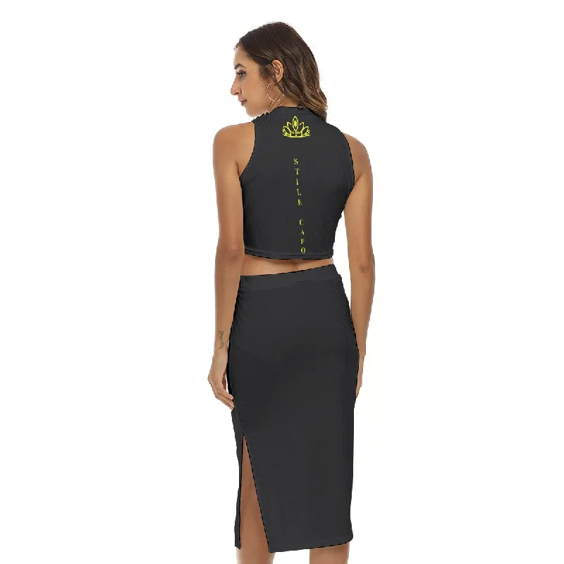 Daily Deals STILE CAPO QUEEN  2 PIECE BLK SKIRT SET