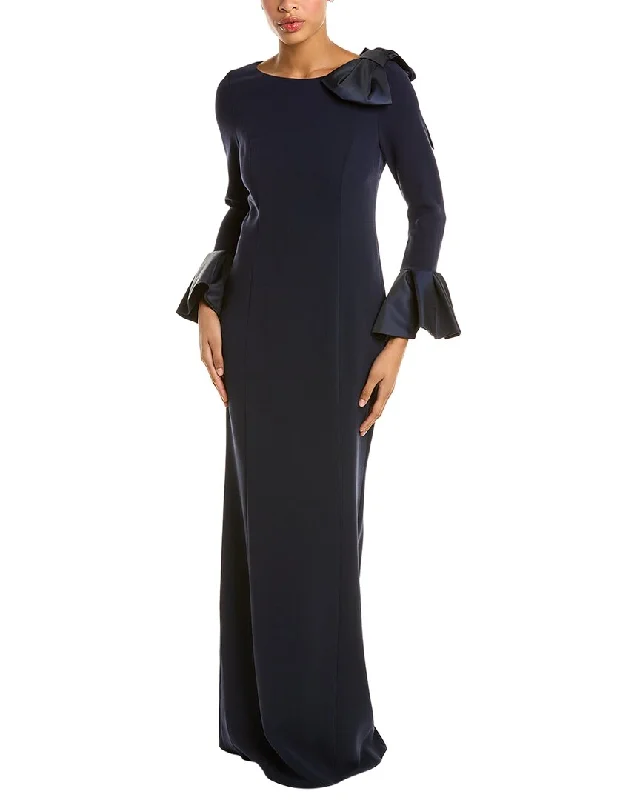 Women's Evening Wear Teri Jon Crepe Column Gown