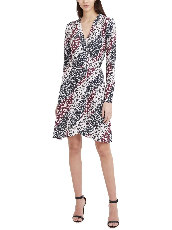 Exclusive Discount Womens Animal Print Surplice Wrap Dress