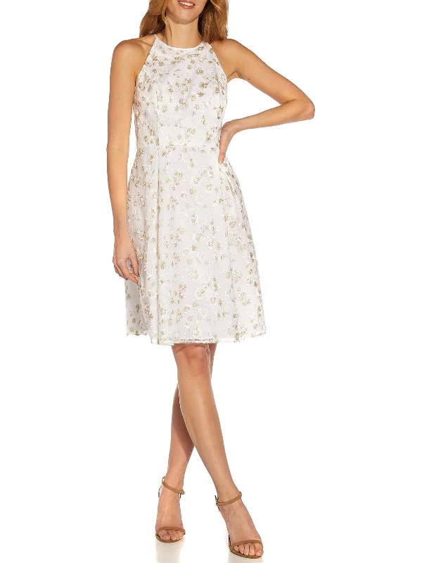 Style Versatile Women's Collection Womens Embroidered Mini Fit & Flare Dress