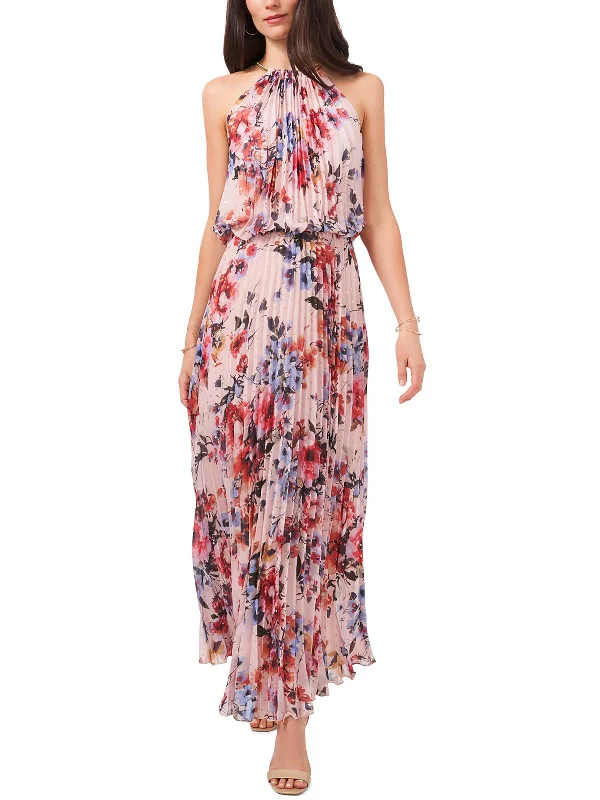 Women's Evening Wear Womens Floral Print Maxi Halter Dress