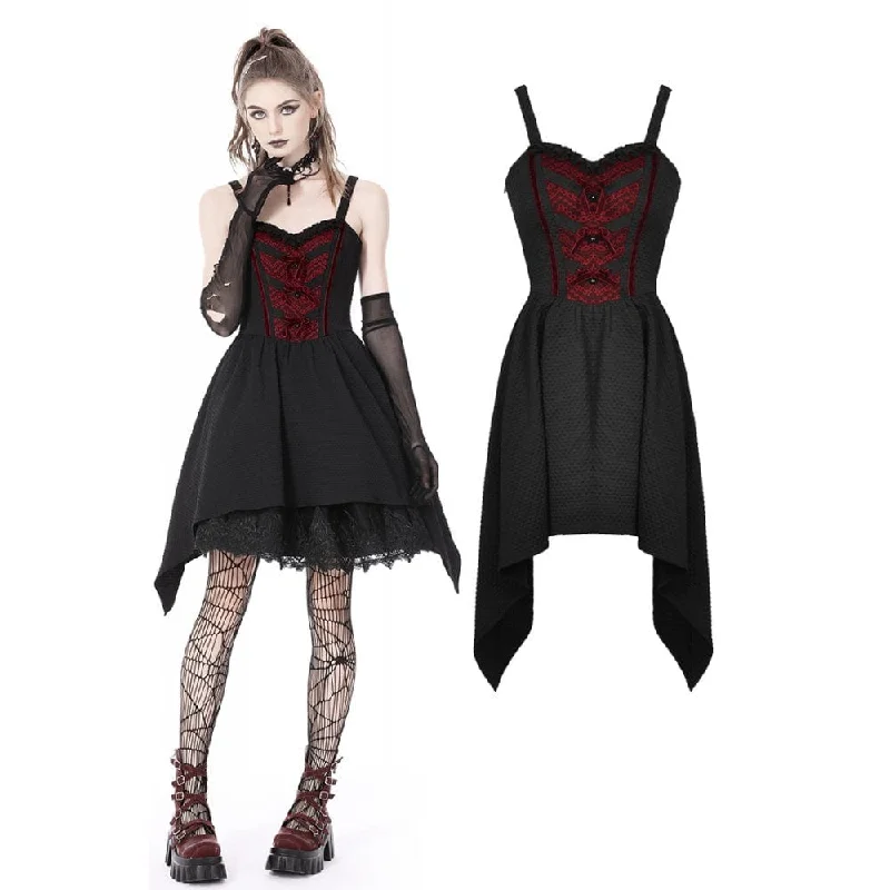 Fashion-forward Women's Wear Women's Gothic Irregular Lace Splice Slip Dress