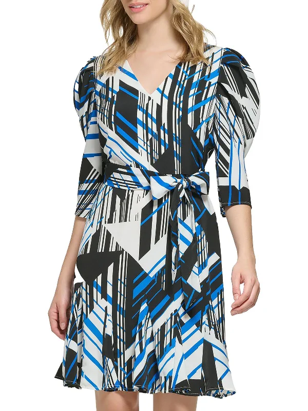 Must Haves Womens Printed Knee-Length Fit & Flare Dress