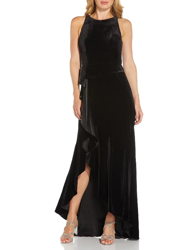 Glamorous Evening Wear Womens Velvet Maxi Evening Dress